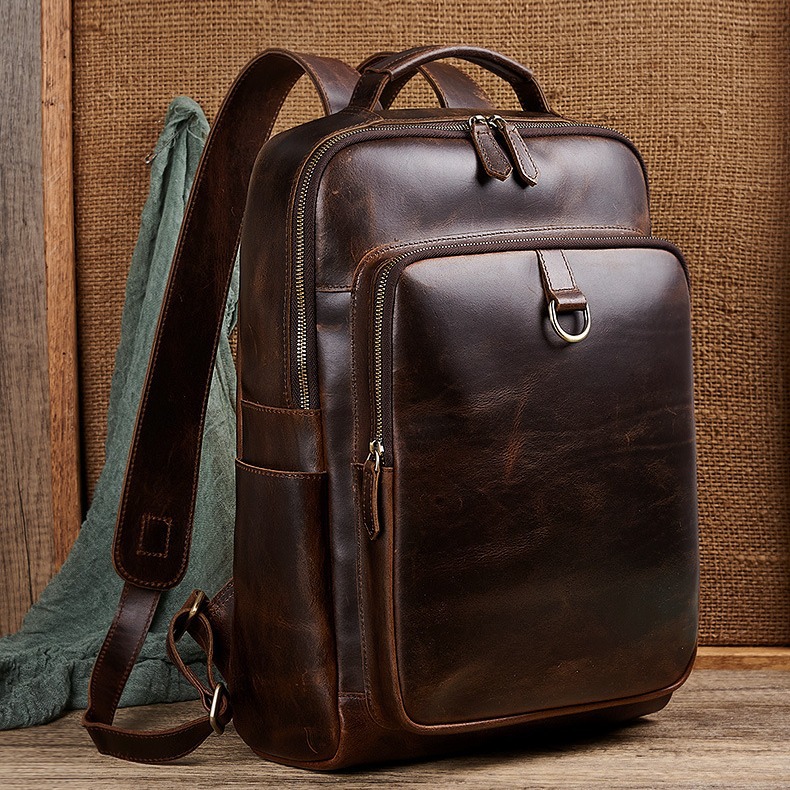 Leather Backpack Vintage - Erkekler İçin Üstün Kalite Mumlu Deri