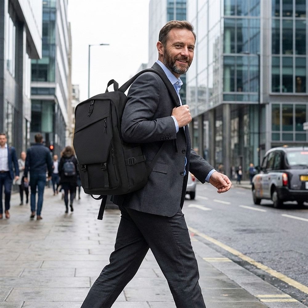 Canvas Backpack Casual - Moda İş Erkek Sırt Çantası Siyah
