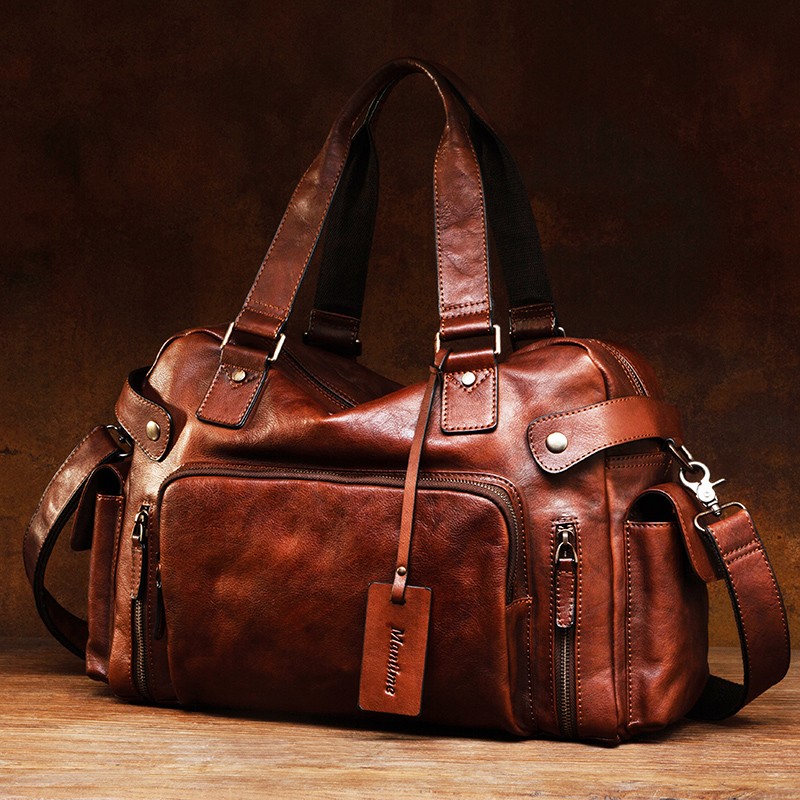 Leather Backpack Vintage - Vintage bitkisel tabaklanmış deri silgi erkek