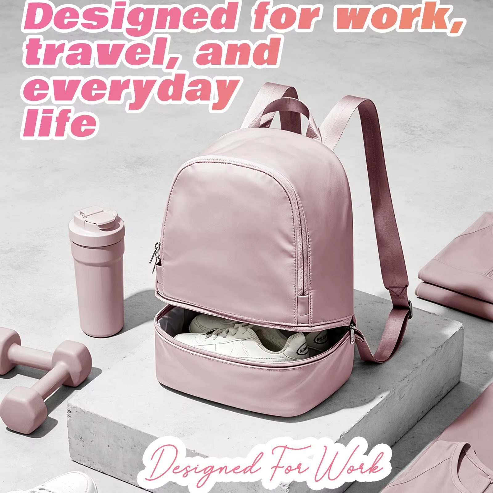 Fashion Backpack Women - Kadınlar İçin Çanta, Ayakkabı Bölmeli Küçük