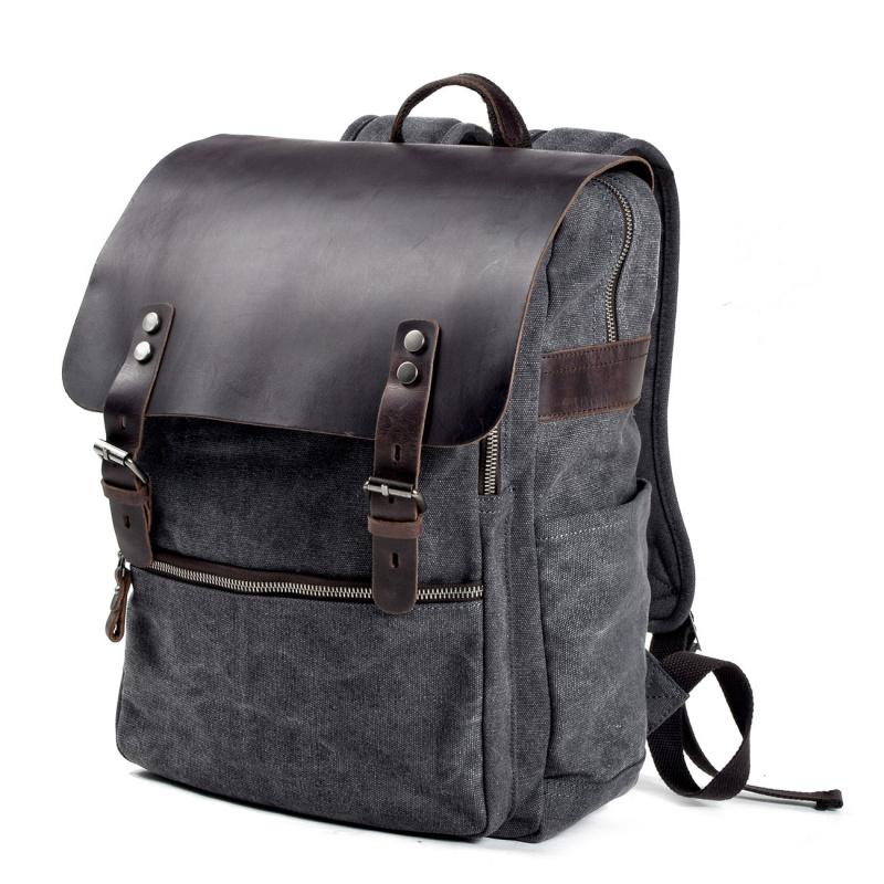 Canvas Backpack Casual - Retro erkek sırt çantası, çift omuz