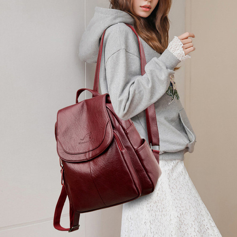 9 renk Kadın Yumuşak Deri Sırt - Leather Backpack Vintage incelemesi ve fiyatı