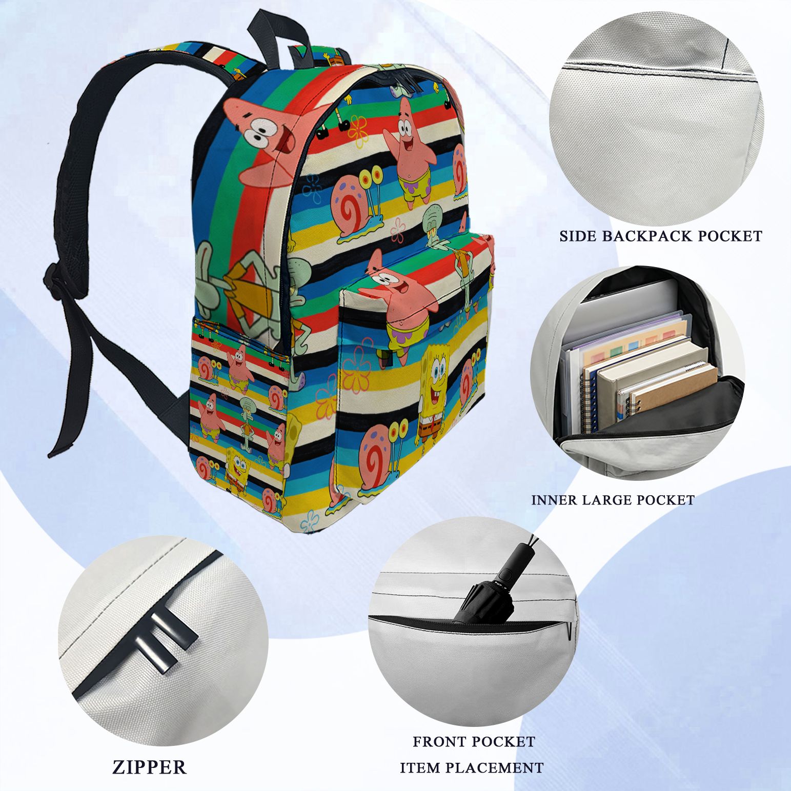 SpongeBob SquarePants Çizgili  - School Backpack Teen incelemesi ve fiyatı
