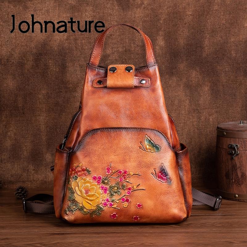 Johnature Hakiki Deri Kabartma - Leather Backpack Vintage incelemesi ve fiyatı