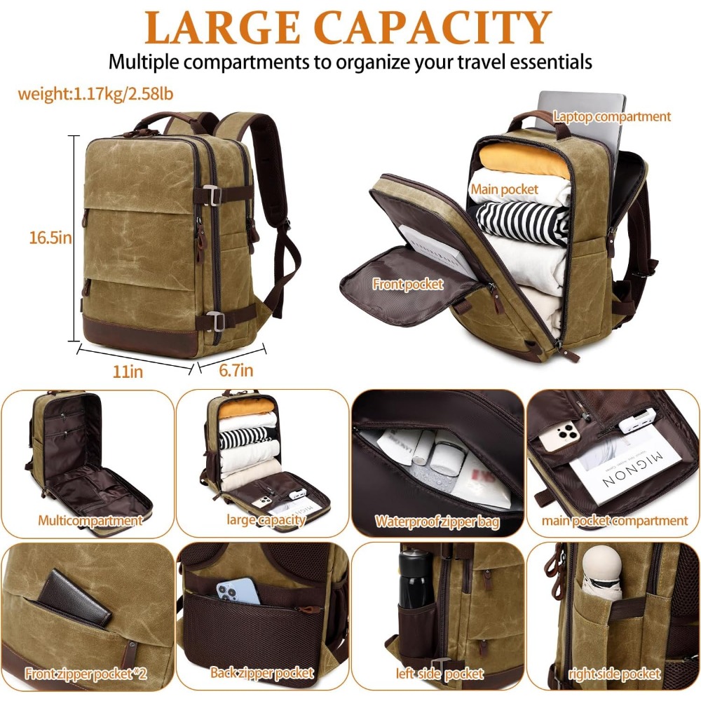 Erkekler için Seyahat Sırt Çan - Canvas Backpack Casual incelemesi ve fiyatı
