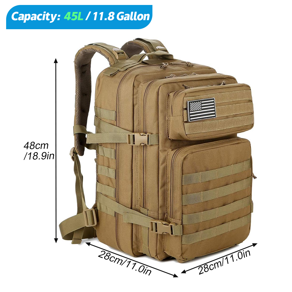 Erkekler için 45L taktik sırt  - Rucksack Military Style incelemesi ve fiyatı